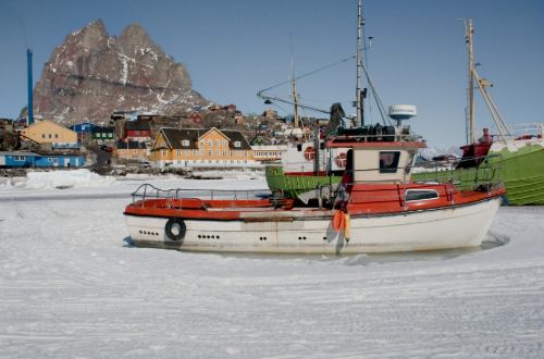 A fishing vessel in Uummannaq, Greenland